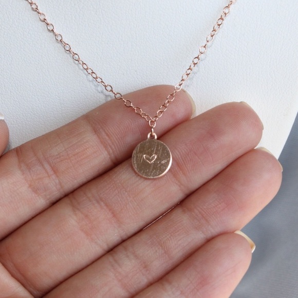 Rose Gold Circle Necklace | Minimalist Jewelry - Picture 2 of 4